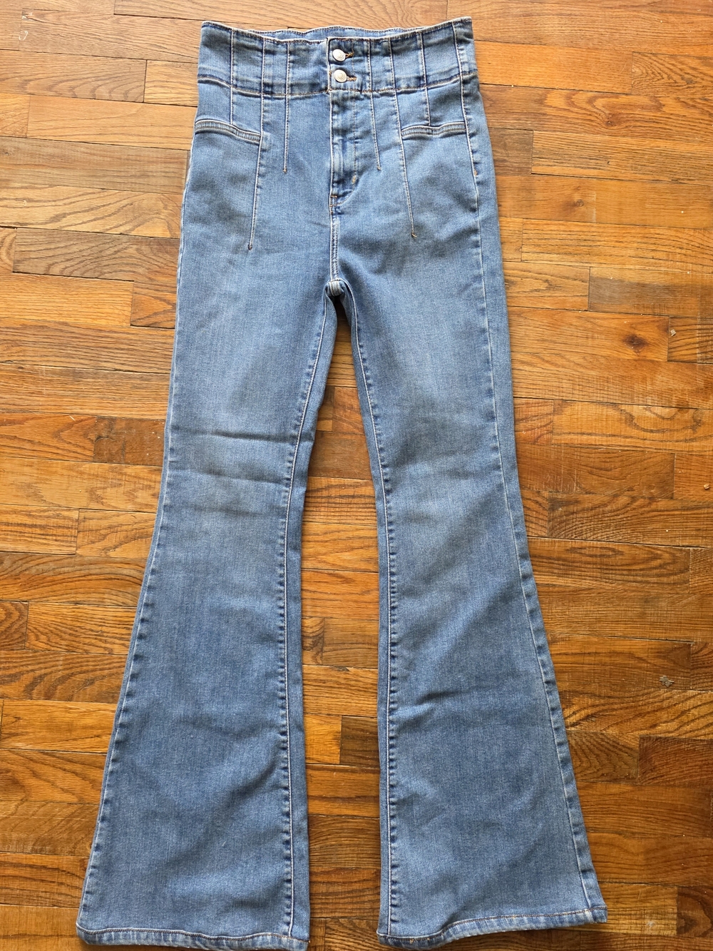 We The Free High-Waist Light Blue Flare Jeans